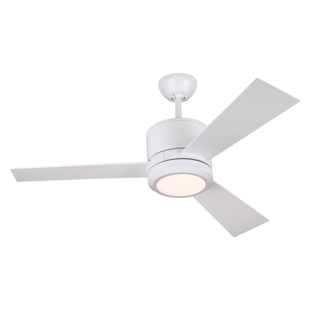 Monte Carlo Vision Ii 42 In Integrated Led Indoor Matte White Ceiling Fan With White Blades And Remote Control 3vnr42rzwd V1 The Home Depot