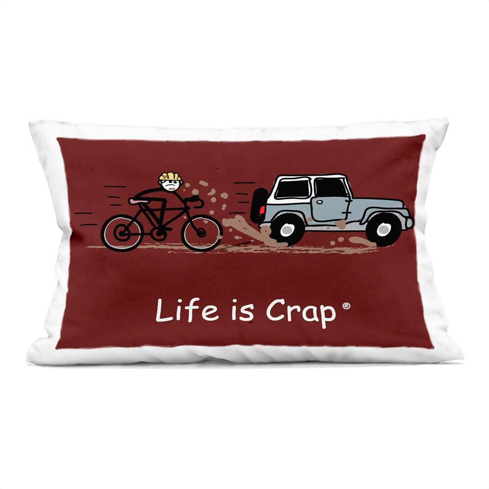 Muddy Road Biker Red Print Polyester 14 in. x 20 in. Throw Pillow price history on PriceWatchPro