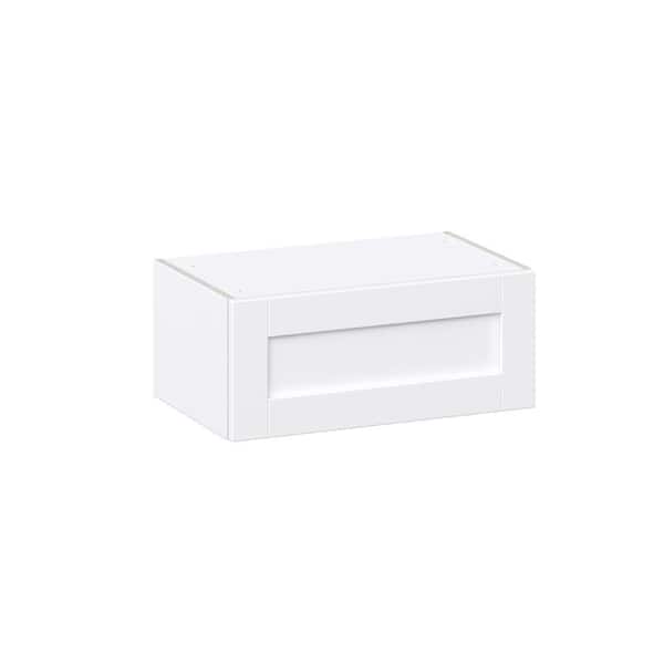 Milton 24 in. W x 14 in. D x 10 in. H Assembled Shaker Wall Bridge Kitchen Cabinet in Bright White with Lift Up Door