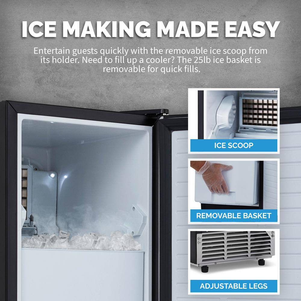 Newair 15" Stainless Steel Undercounter Ice Maker with Fingerprint Resistant Door