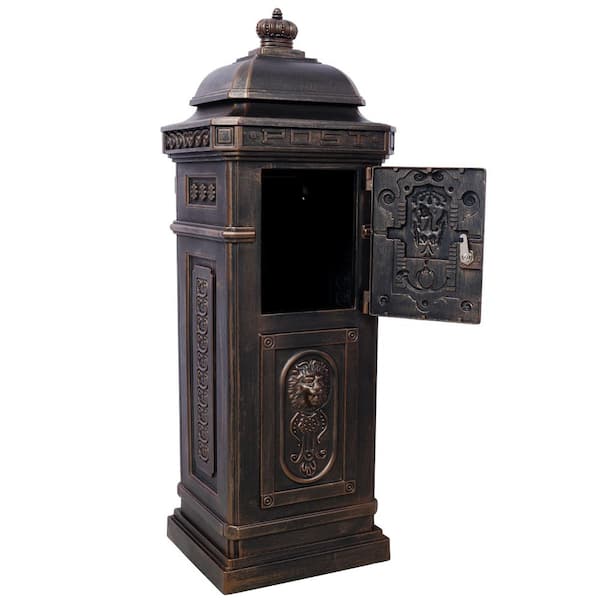 Unbranded 40 in. H Residential the Court Large-Capacity Letter Box, Garden Floor Safety Mailbox, Outdoor Rainproof Postbox Statue