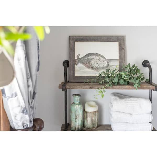 HomeRoots Victoria 9 in. W. x 12 in. Weathered Gray Picture Frame