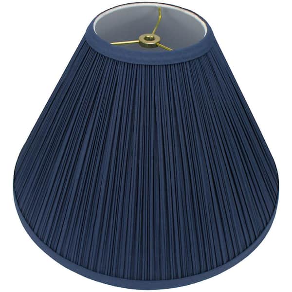 FenchelShades.com 5 in. Top Diameter x 15 in. Bottom Diameter x 10 in. Slant Pleated Mushroom Navy Blue Coolie Lamp Shade