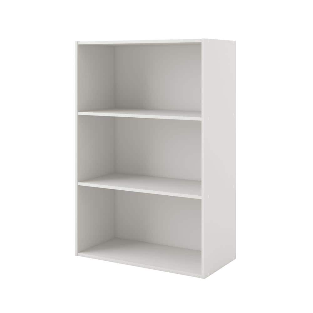 White Stackable 3-Tier Wood Cube Storage Bookcase