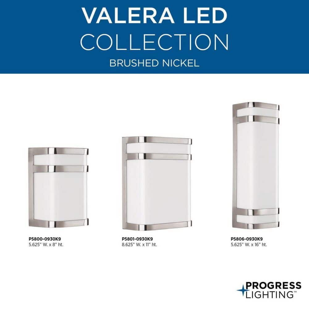 Valera 16" Brushed Nickel LED Wall Lantern with Acrylic Shade