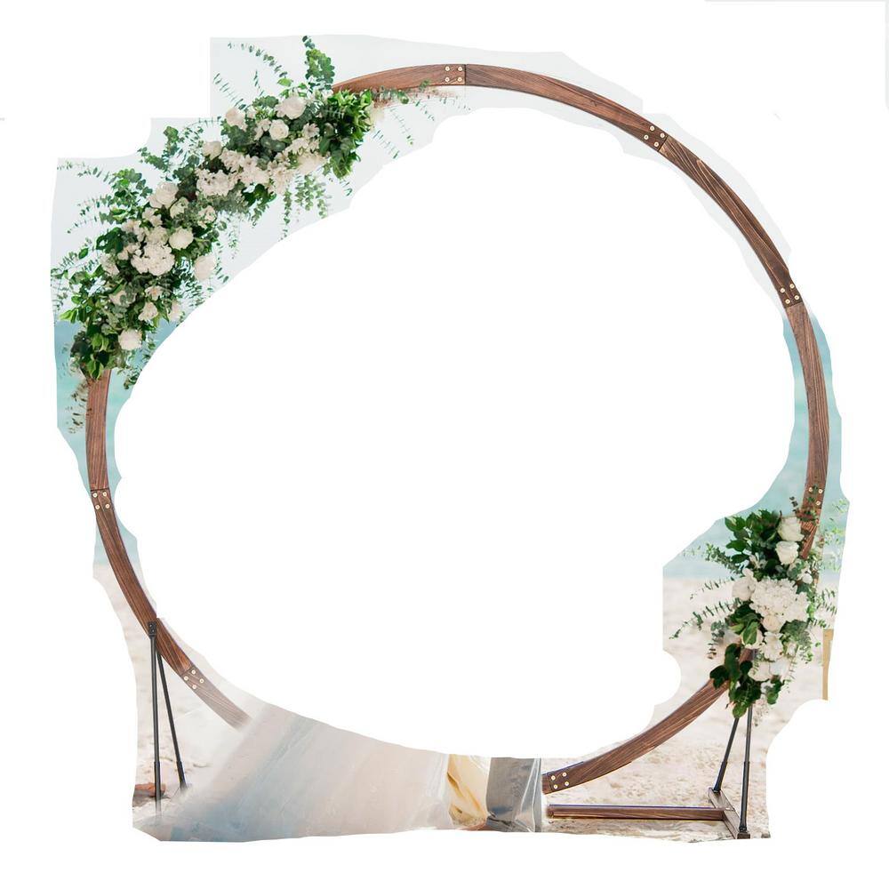 7.4 ft. Round Solid Wood Arbor for Wedding Backdrop Stand