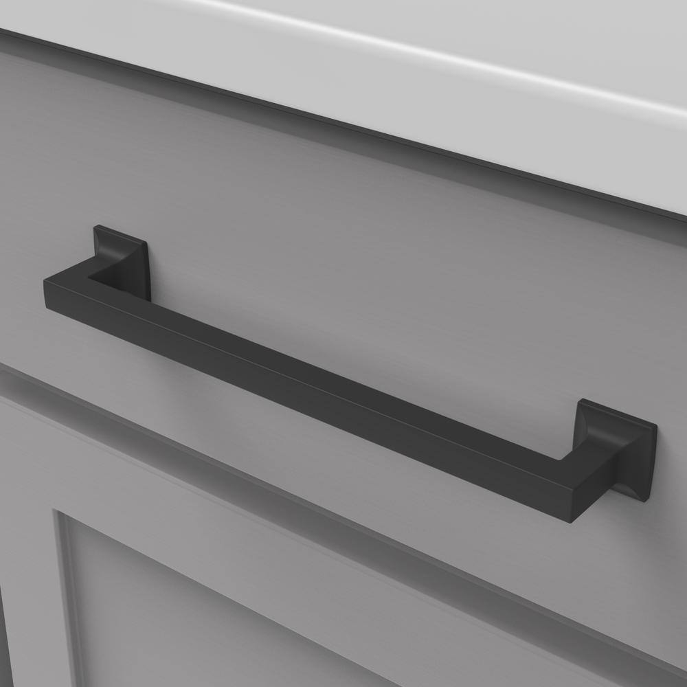 Matte Black Modern Bar Cabinet Handle with Mounting Hardware