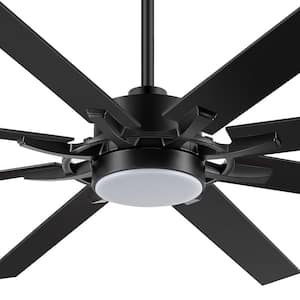 Maxwell 72 in. Integrated LED Indoor Black Windmill Ceiling Fans with Color-Changing LED Light with Remote Included