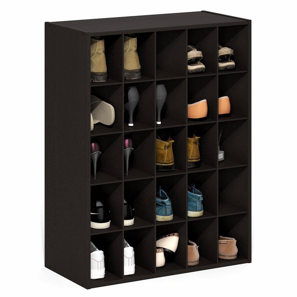 31.5 in. H 12-Pair Black Dark Oak Wood Shoe Rack price history on PriceWatchPro