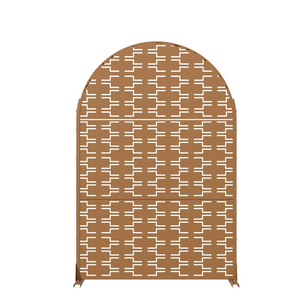 72 in. H x 47 in. W Arched Outdoor Brown Galvanized Steel Decorative Garden Fence Privacy Screen price history on PriceWatchPro