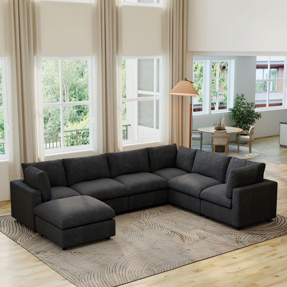 テーブル・チェア・ハンモック NEIGHBORHOOD SOFA COVER Magic Home Sofa Covers Washable, 134 in. Square Arm 7-piece