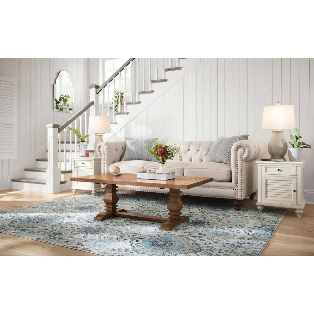 Basilica Sky 30" Table Lamp with White Hardback Shade