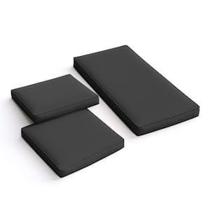 36 in. x 18 in. (3-Piece) Outdoor Patio Replacement Seat Cushions Fit for Loveseat Lounge Chair Furniture Black