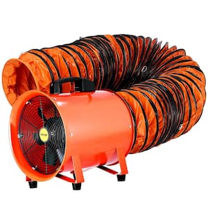 Utility Blower Fan 12 in. 520 Watt 2295 CFM High Velocity Ventilator with 16 ft. Duct Hose for Fume Exhausting