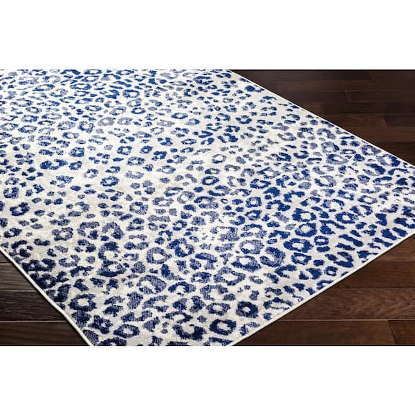 Lillian Light Blue/Light Brown 5 ft. x 7 ft. Indoor Machine-Washable Area Rug