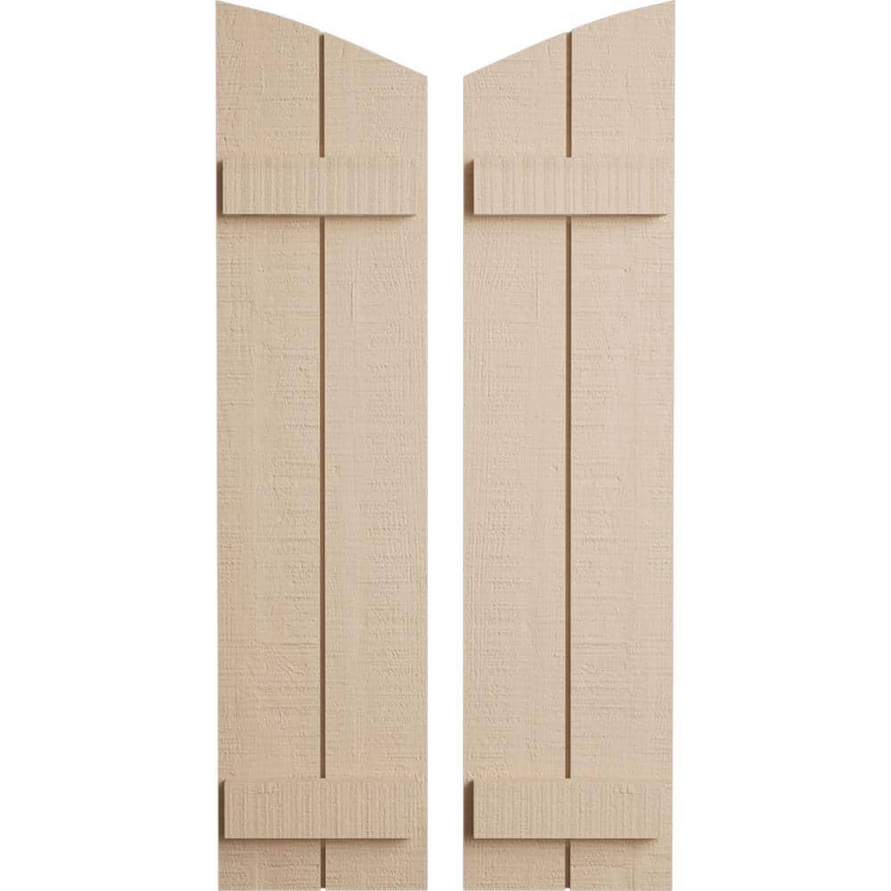 11 in x 90 in Polyurethane Rough Cedar Two Board Joined Board-n-Batten Elliptical Top Shutters Primed Tan price history on PriceWatchPro