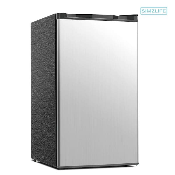 3.2 cu. ft. Compact Mini Refrigerator with Freezer, Reversible Door, Adjustable Thermostat for Office, Dorm in Silver
