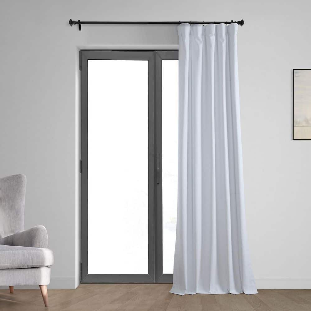 White Linen Weave Blackout Curtain Panel 50 x 84 Inches
