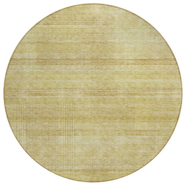 Addison Rugs Chantille Machine Washable Indoor/Outdoor Abstract ACN820 Gold 8 ft. x 8 ft. Area Rug