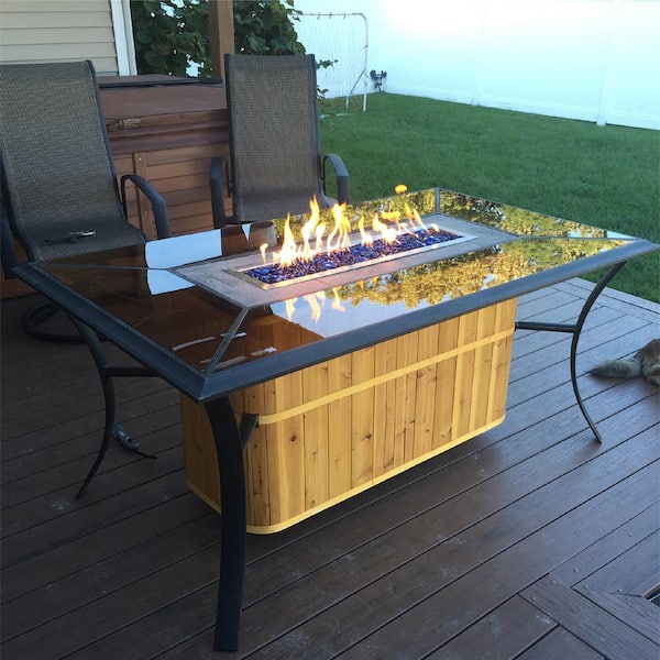 Tahitian Blue 1 In Fire Glass Diamonds, Glass Bead Fire Pit Table