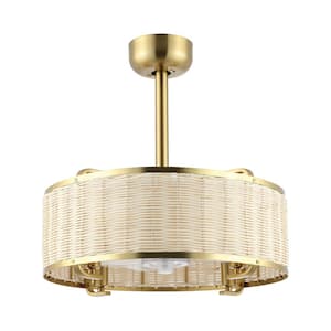 18.5 in. 4-Lights, Indoor 6-Speeds Reversible Gold Caged Ceiling Fan with Remote Control