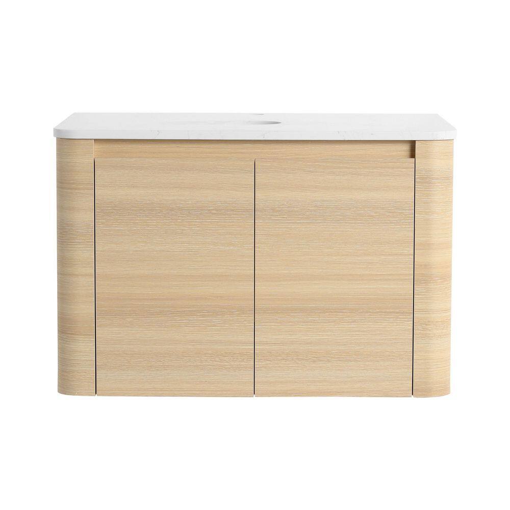 30 in. W x 18.56 in. D x 19.69 in. H Wall Mounted Bath Vanity Cabinet without Top in WhiteOak Unassembled price history on PriceWatchPro