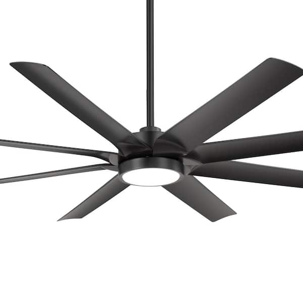 Archer 72 in. Integrated LED Indoor Matte Black Ceiling Fan with Light and Remote Control Included