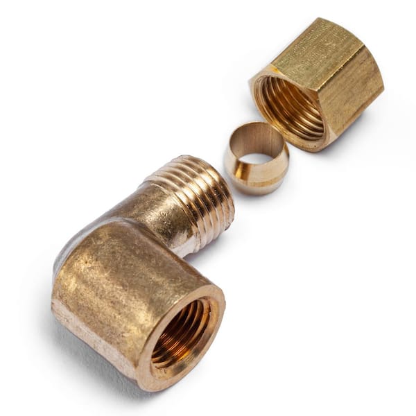 LTWFITTING 1/4 in. O.D. x 1/8 in. FIP Brass Compression 90-Degree