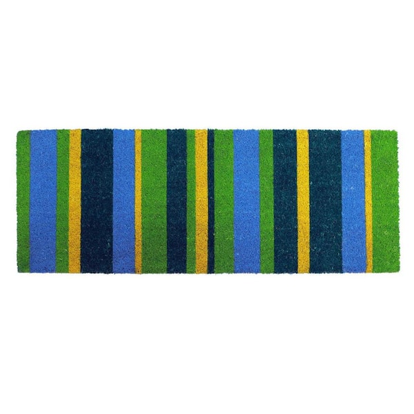 HomeRoots Multi-Colored 48 in. x 18 in. Coir Non-Slip Indoor/Outdoor Door Mat
