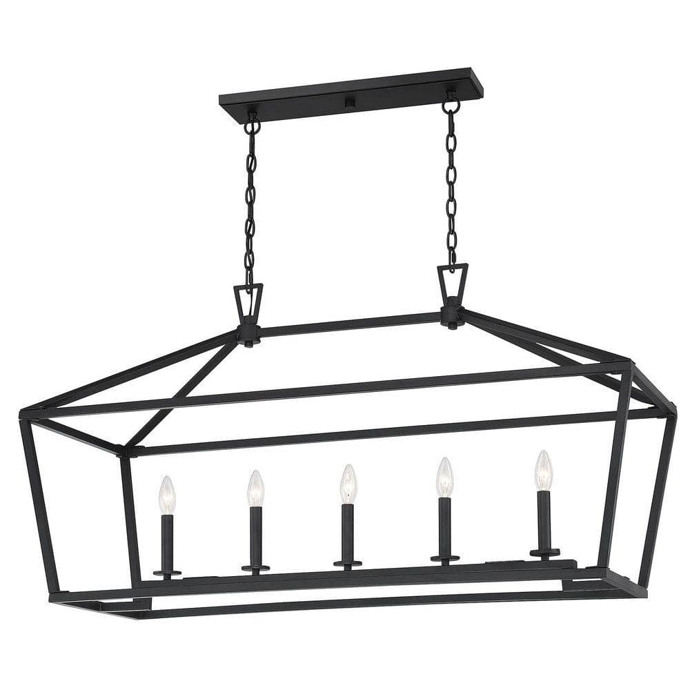 Townsend Matte Black 5-Light LED-Compatible Candle Chandelier