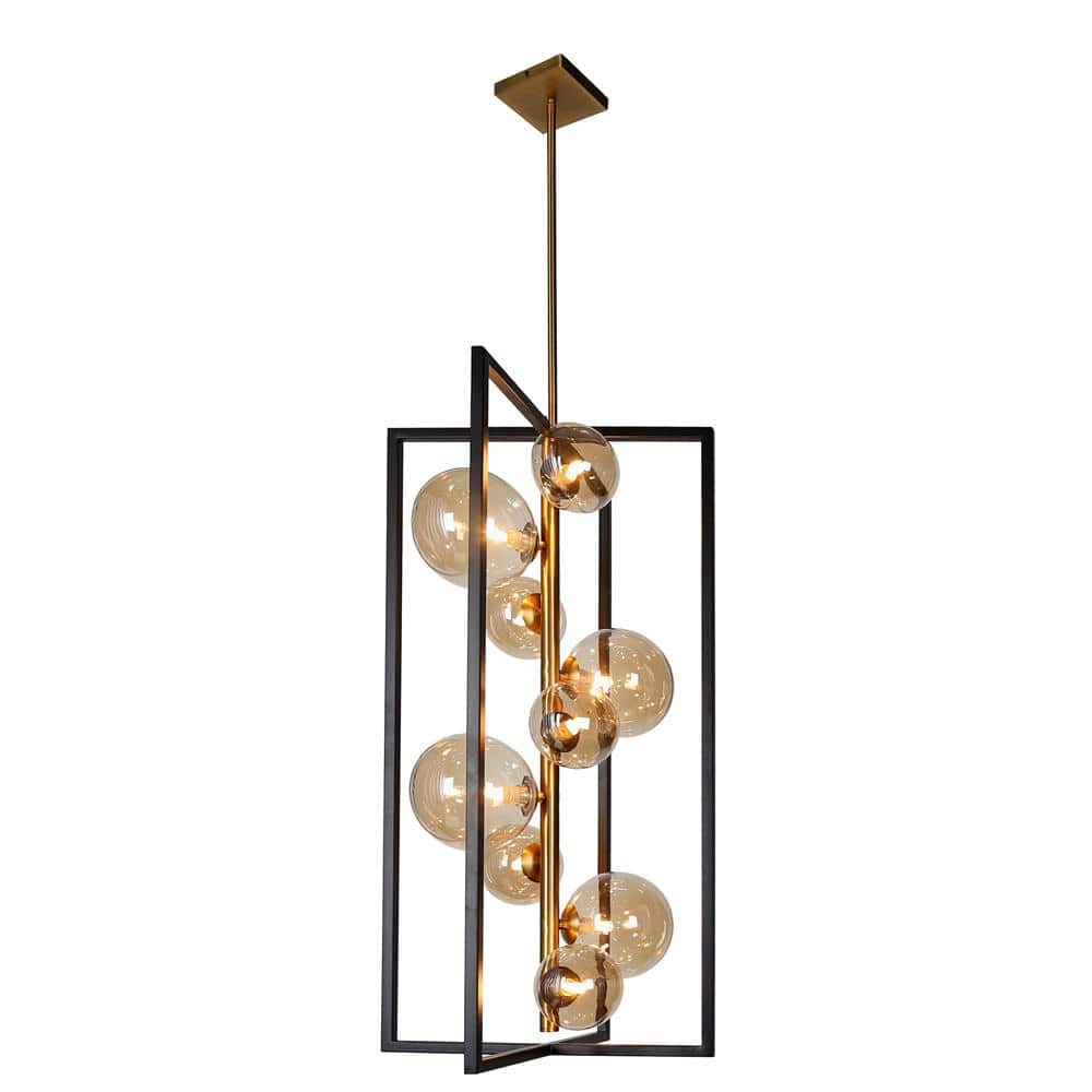 Dainolite Glasgow 9Lights Black/Vintage Bronze LED Pendant with