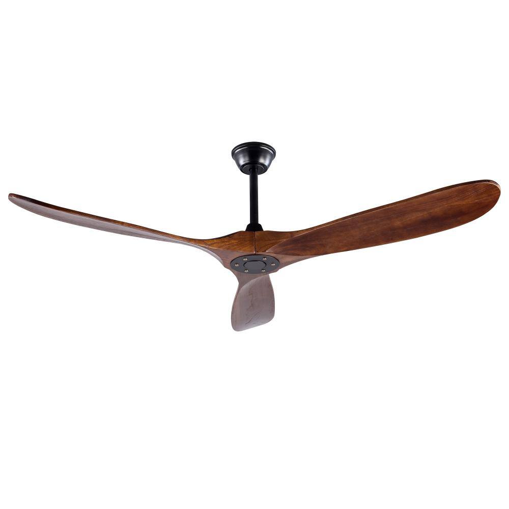 60 in. Indoor/Outdoor Classic Farmhouse Style Downrod Black Walnut Ceiling Fan with Reversible DC Motor and Wood Blades price history on PriceWatchPro