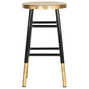 Emery 24 in. Black/Gold Bar Stool