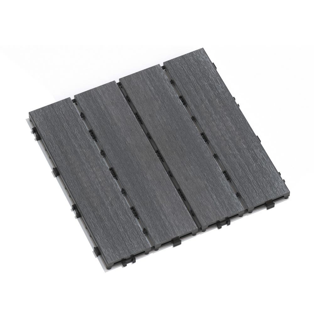Outdoor 1 ft. x 1 ft. Composite Deck Tile in Dark Gray (22 Per Box) price history on PriceWatchPro