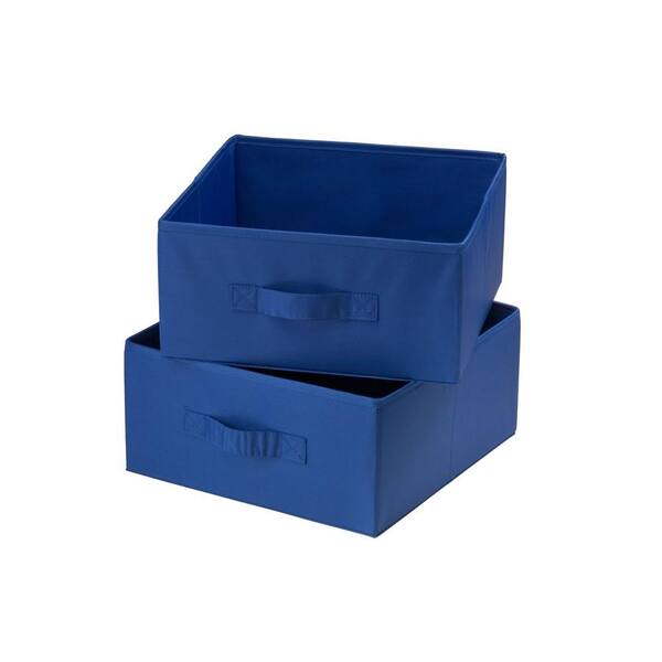 Honey-Can-Do 5.5 in. H x 11.5 in. W x 11.5 in. D Blue Fabric Cube Storage Bin 2-Pack