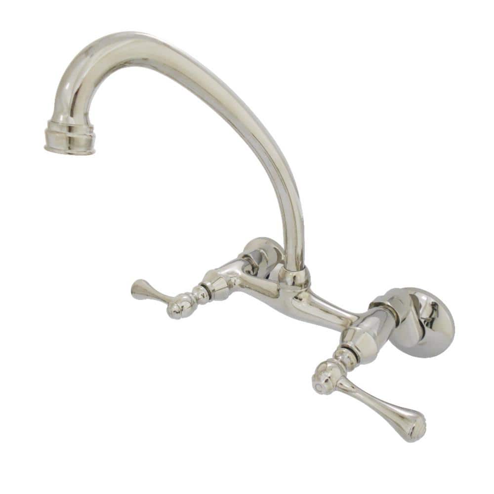 Kingston 2-Handle Wall-Mount Standard Kitchen Faucet in Polished Nickel price history on PriceWatchPro