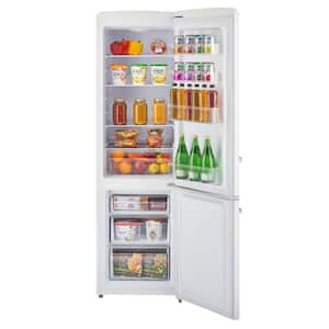 Off-Grid Classic Retro 21.6 in. 10 cu. ft. 275L Retro Solar DC Bottom Freezer Refrigerator in Marshmallow White