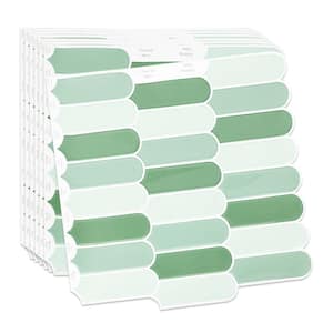 12 in. x 12 in. x 0.04 in. Vinyl Peel and Stick Backsplash Tile, Decorative Wall Tile Backsplash in Light Green(10-Pack)