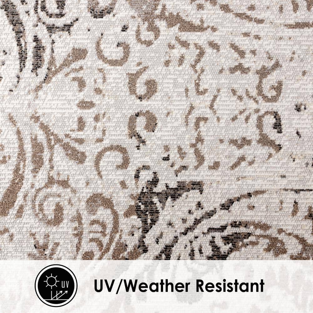 Sofia Juniper Ivory/Mustard Medallion Synthetic Area Rug