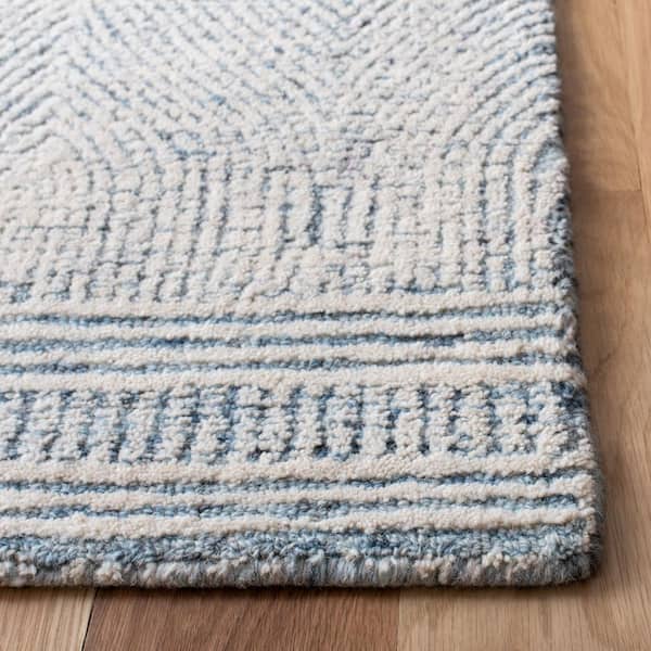 Contemporary Coastal Pattern Blue/Ivory Wool Area Rug (2x3) - 2' x  3'/Surplus - Bed Bath & Beyond - 11351074