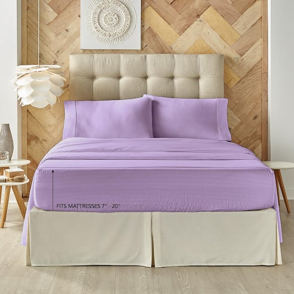 Royal Fit Lilac Cotton California King Sheet Set 2455055WKSS - The