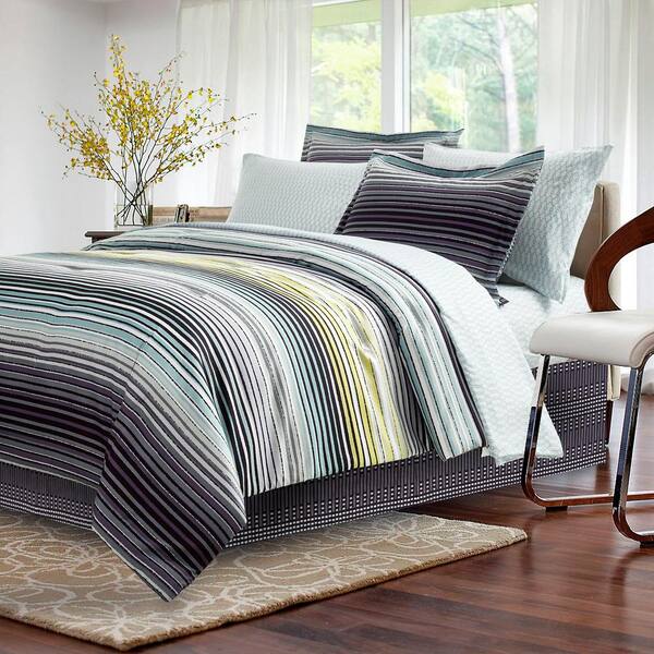 Brown & Grey Strata 8-Piece Charcoal Full Comforter Set