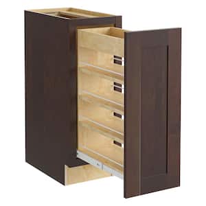Franklin Stained Manganite Plywood Shaker Assembled Pull Out Pantry Kitchen Cabinet Sft Cl 12 in W x 24 in D x 34.5 in H