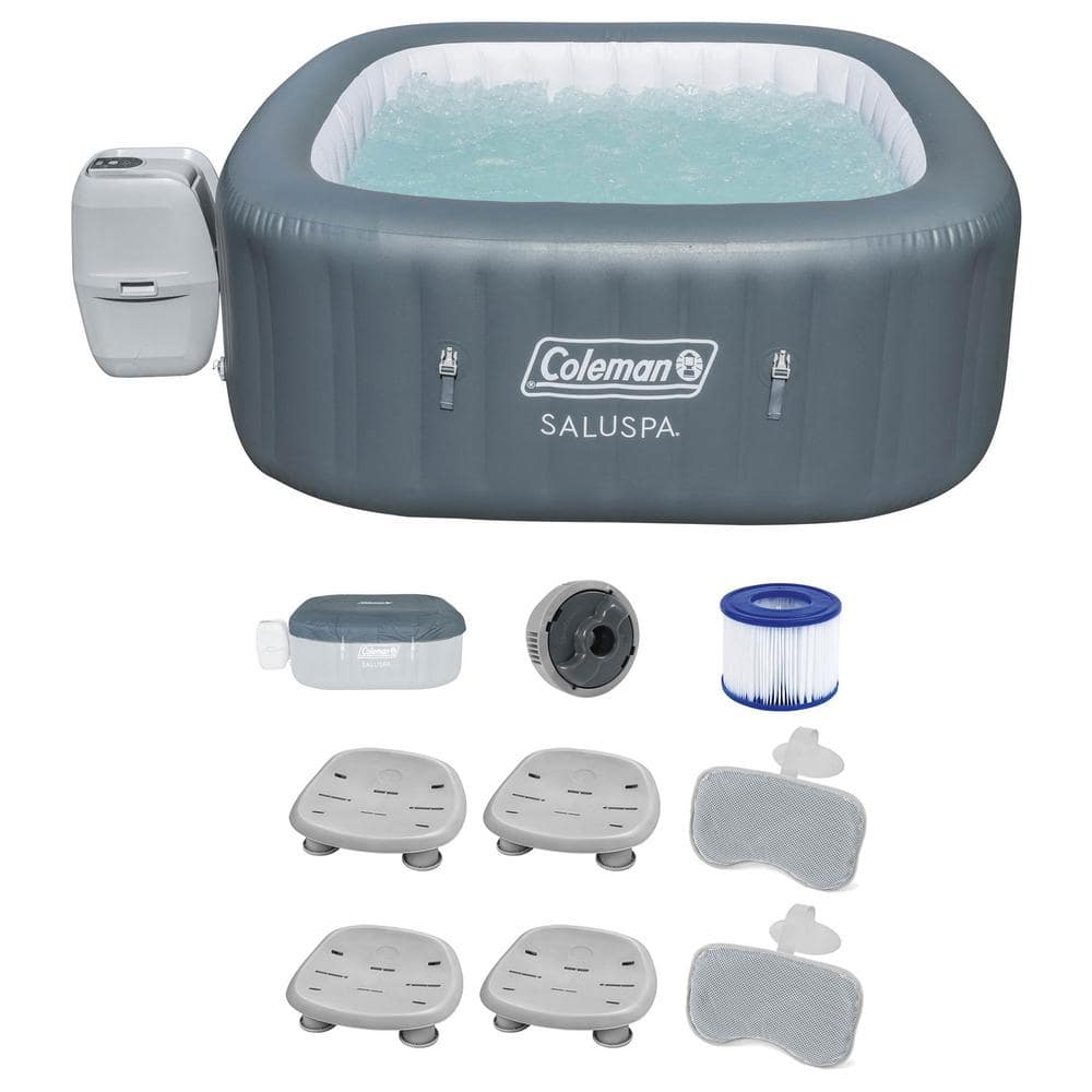 Hawaii 6-Person 140-Jet Inflatable Hot Tub with Spa Seats (4-Pack) and Headrest Pillow (2-Pack) price history on PriceWatchPro
