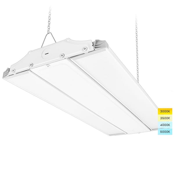 LUXRITE 2 ft. 165/190/220-Watt Linear High Bay White LED Shop Light Up to 30000LM 4CCT 3000K-5000K Adjustable Tilt Light
