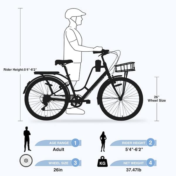 Zeus & Ruta 26 in. 7-Speed, Aluminium Alloy Frame, Coffee Cup 