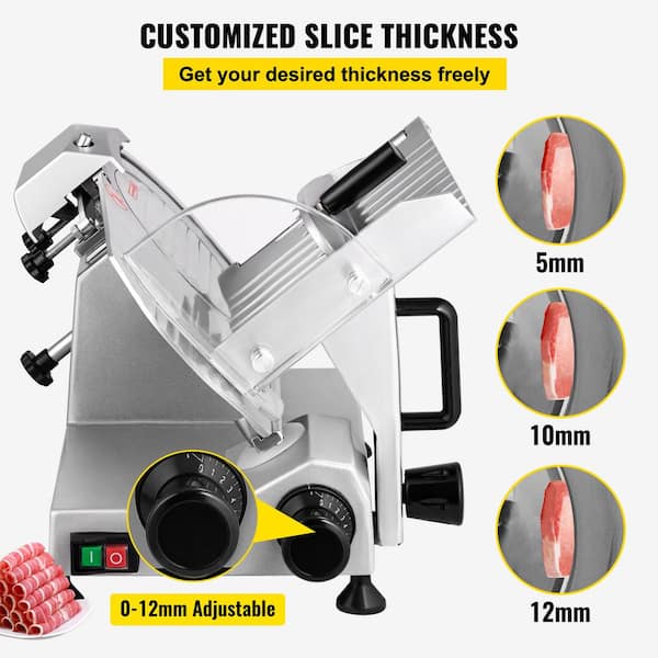 VEVOR Commercial Meat Slicer, 200W, 350-400RPM Slicer with 8 VEVOR Commercial Meat Slicer, 200W, 350-400RPM Slicer with 8
