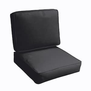23.5 in. x 23 in. x 5 in. Deep Seating Outdoor Corded Cushion Set in Black