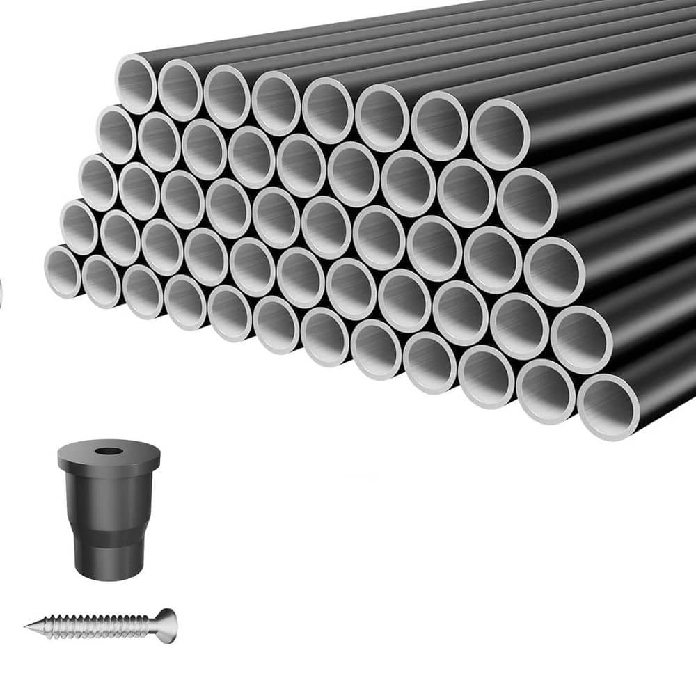 8.9 H x 40.3 in. W Black Aluminum Stair Railing Kit Weatherproof Hollow Round Balusters 100-Pack for Deck Porch Balcony price history on PriceWatchPro