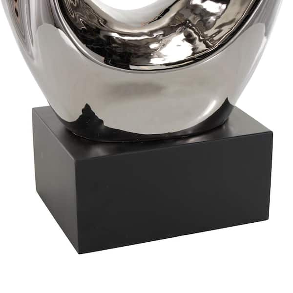 Litton Lane Silver Ceramic Abstract Sculpture 89088 - The Litton Lane Silver Ceramic Abstract Sculpture 89088 - The
